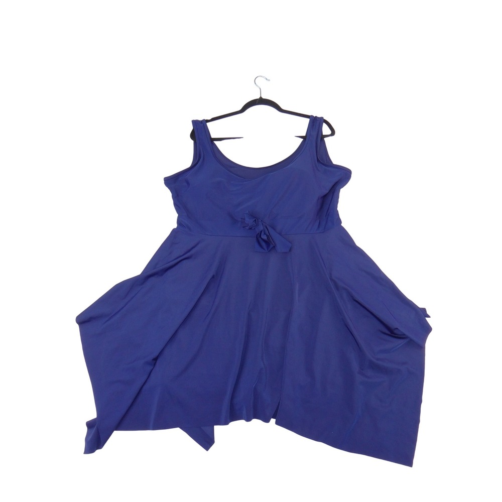 Danify Womens Navy Blue Handkerchief Hem Swim Dress Bow Detail Size 62 3323